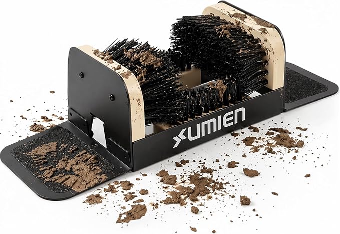 Boot Scraper Outdoor Shoe Brush with Flaps, for Mud, Dirt & Snow | Heavy-Duty Outdoor Use, Weather-Resistant, Durable Bristles, Freestanding