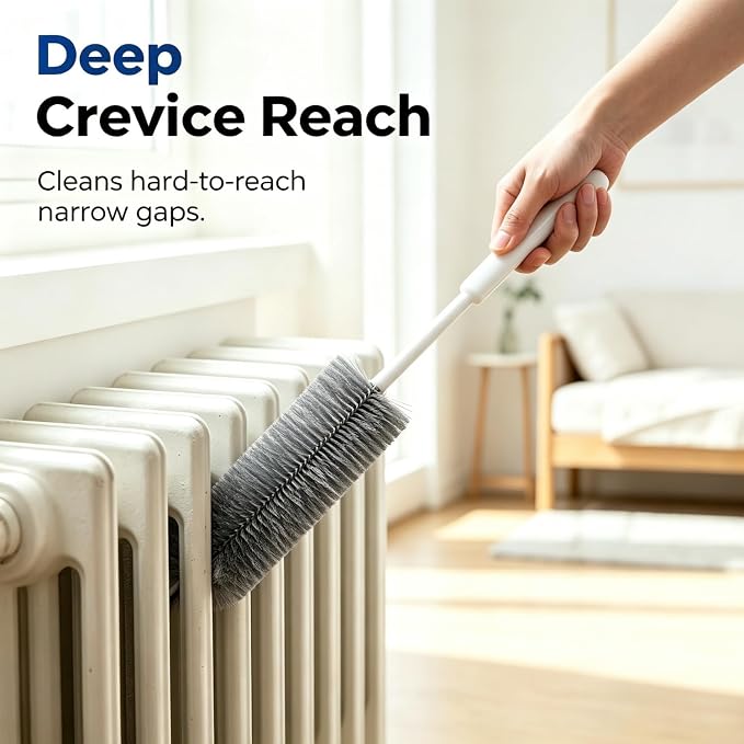 Bendable Microfiber Fan Cleaner Brush, Reusable Cobweb Duster, Washable Dust Remover for Electric Fan, Air Vents, Blinds, Curtains, Ceiling & Car Household Dust Cleaning Tool (2PCS)