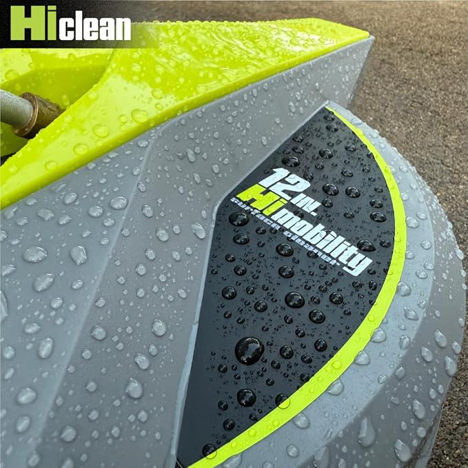 Hiclean 12" Electric Pressure Washer Surface Cleaner with Wheels, Grey | 3200 PSI Max, Power Washer Attachment, For Concrete, Patio, Sidewalk, Driveways