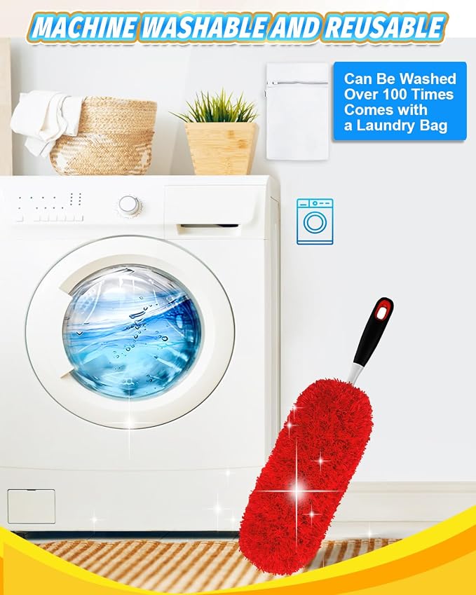 KEEPOW 3 Pack Microfiber Reusable Duster Refills Compatible with OXO Duster | Replacement Duster Refills Compatible with OXO Extendable Duster for Blinds & Ceiling, Handle Not Included