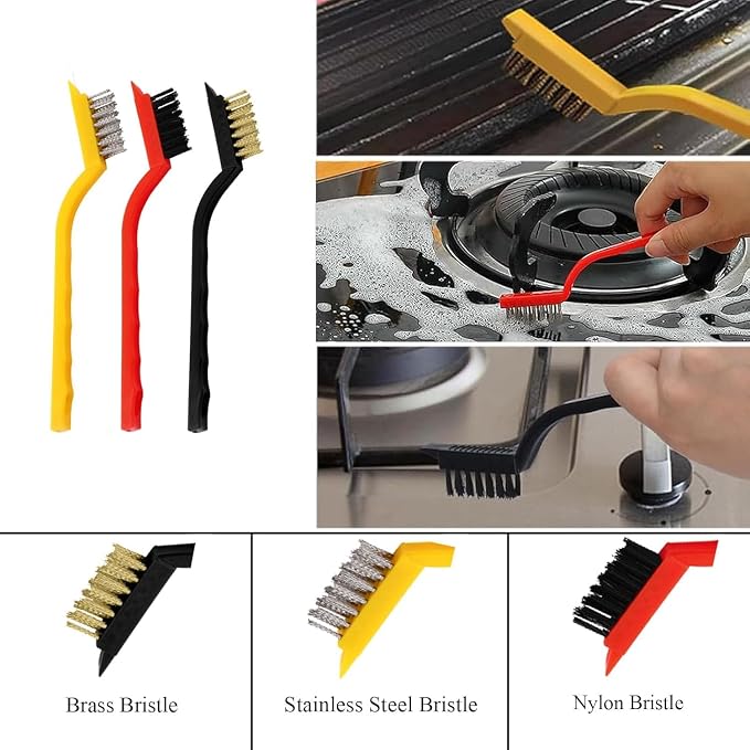 TuTuYa 11PCS Crevice Cleaning Brush Set, Hard Bristle Gap Cleaning Kit | Multifunctional, Wide Application, Durable and Reusable, Ergonomic &User-Friendly Design, Convenient Use, Considerate Service