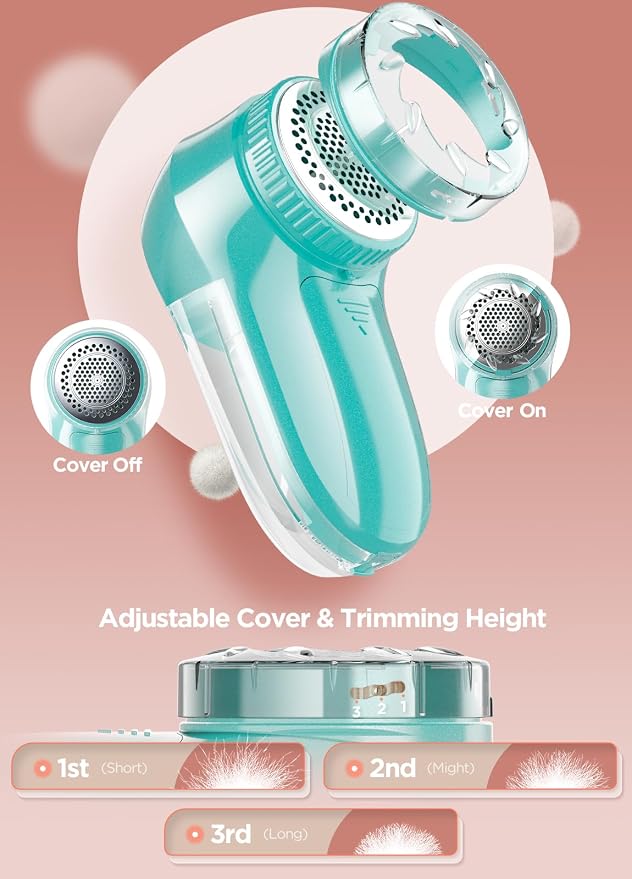 Bymore Fabric Shaver, Lint Shaver, Sweater Shaver for Clothes, Blue | Compact one-button design refreshes clothes quickly and fits easily in a bag for home, office or travel