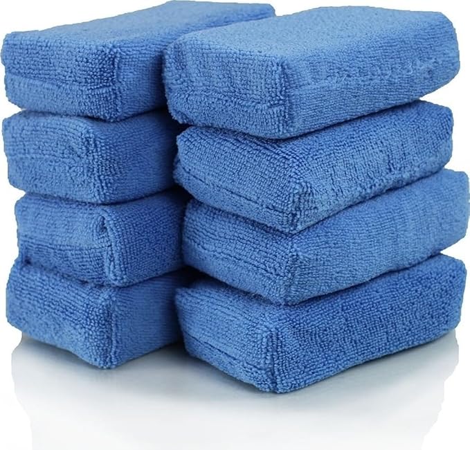 Chemical Guys, Premium Microfiber Applicator Pads, Soft Foam Core, 8 Pack | Ultra-soft foam-core pads apply sealants, dressings and interior products evenly, reusable and machine washable