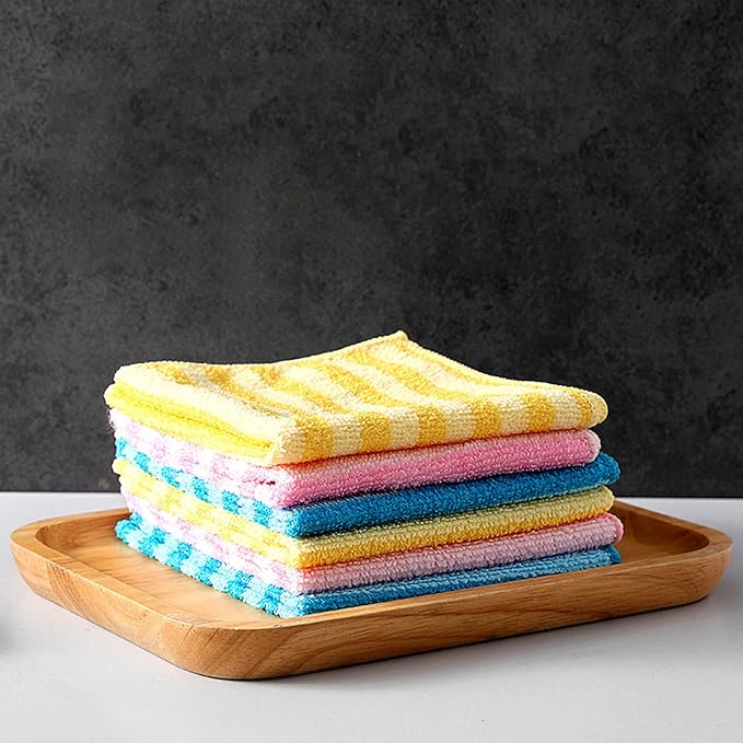 Microfiber Cleaning Cloth,5PK,11.8"x11.8",Ultra Soft Highly Absorbent Kitchen Towels Set,Reusable Streak-Free Lint-Free Cleaning Towels,Cleaning Rags for Window Car Kitchen Home