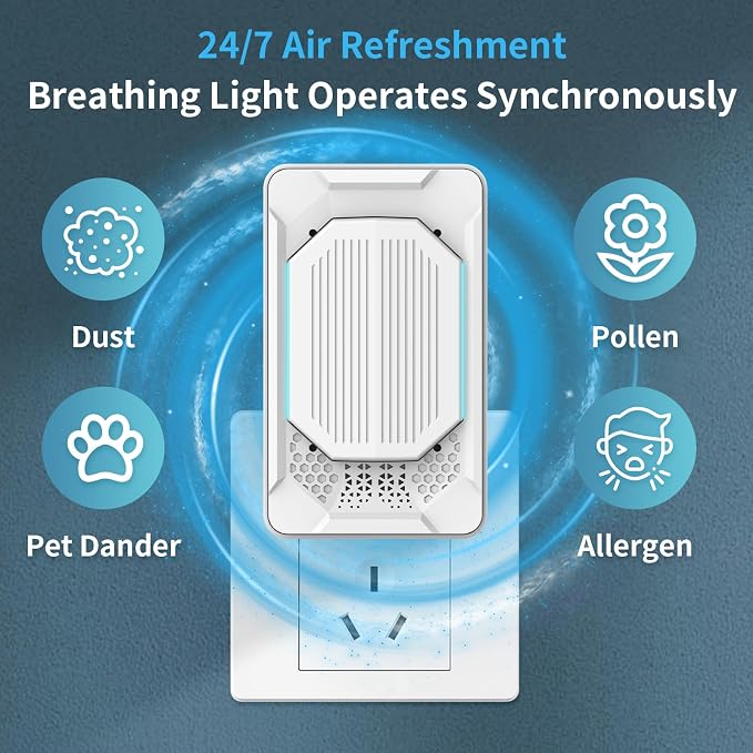 Air Ionizers for Home, 2026 Air Purifier 4 Pack Plug in Small Air Purifier for Bedroom Air Purifiers for Home Pets Mini Air Purifier Air Freshener Plug in for Home Dust Smoke Odor