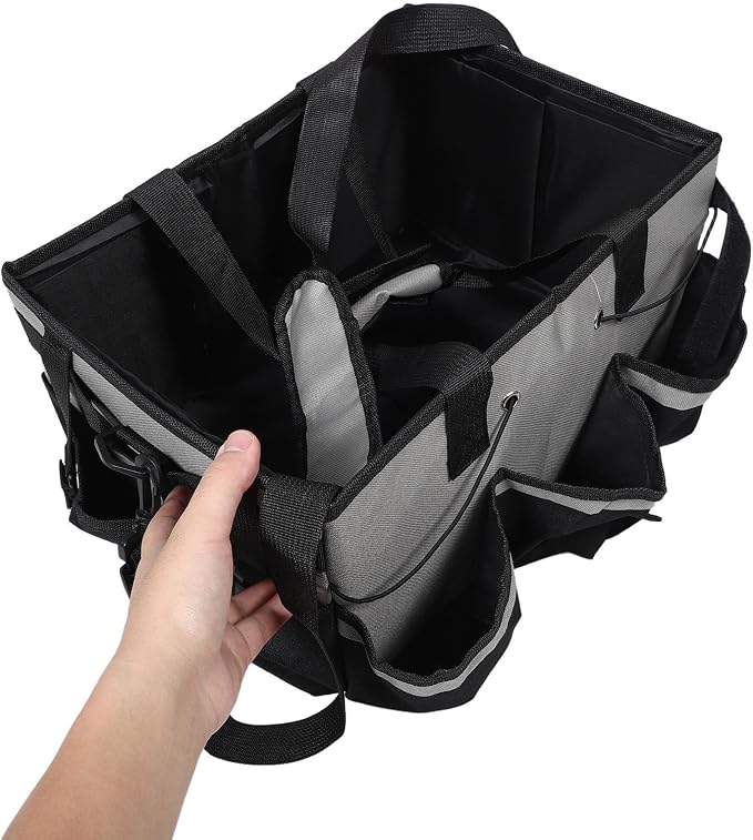 Portable Household Cleaning Tote Bag with Handle and Shoulder Strap, Oxford Cloth Material, Detachable Divider Organizer, Large Capacity and Water Resistant for Hotels and Homes