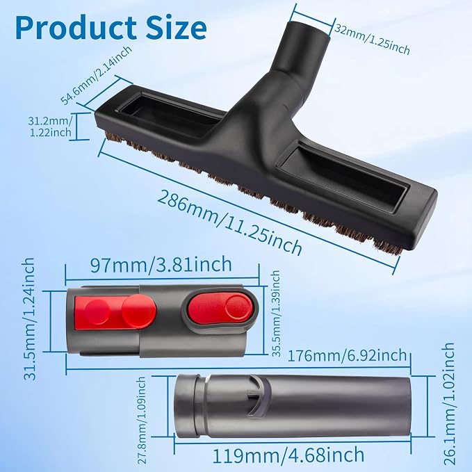 Upgraded Hardwood Floor Attachment Replacement for Dyson Vacuum Attachments, for Dyson hardwood floor attachment Compatible with V6 V7 V8 V10 V11 Cordless Vacuum Attachments