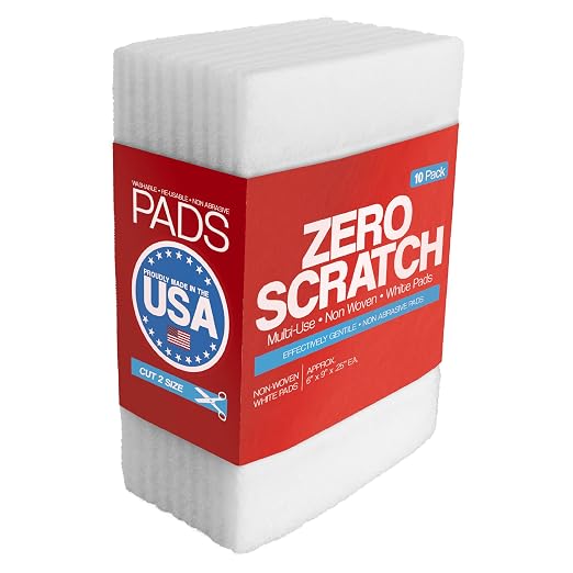 10 Pack of 6 X 9 White Non Scratch Non-Woven Pads for Buffing Cleaning