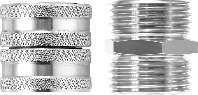 M MINGLE Garden Hose Adapter 3/4”, Male to Male, Female to Female, 4-Pack | Standard 3/4” GHT, Stainless Steel Connector, Rust-resistant, Easy to Install, No Leakage, Extra 4 Washers