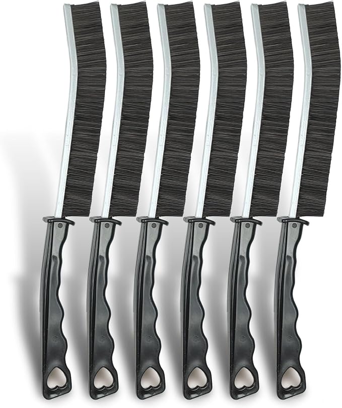 6pcs Hard Bristle Crevice Cleaning Brush Set, Grout Brush, Skinny Scrub Brush Thin Cleaning Brush for Tight Spaces Corner Brushes Gap Cleaner Tool for Bathroom Tiles, Kitchen, Shower, Window Tracks