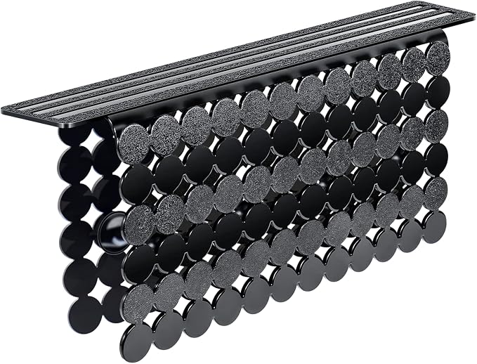 Bligli Plastic Sink Saddle, Sink Divider Mat with Strong Suction Cups, Kitchen Divided Sink Protector Mat for Glassware Dishes, Easy to Clean and No Smell, 9.5" x 12", Black