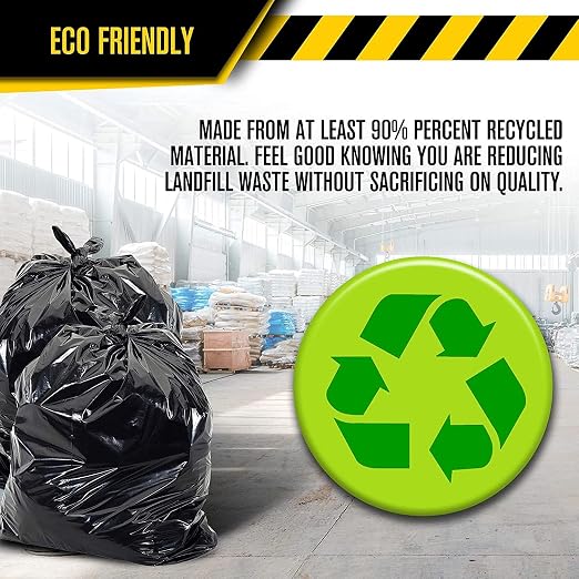 Ultrasac Heavy Duty 45 Gallon Trash Bags Huge 50 Count/w Ties) - 1.8 MIL - 38" x 45" - Large Black Plastic Garbage Bags for Contractor, Industrial, Home, Kitchen, Commercial, Yard, Lawn, Leaf