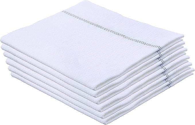 Superio Squeegee Mopping Towel Floor Cloth White Cloth for Cuban Style Mop, Israeli Sponga, Kitchen, Bathroom Cleaning, Tile, Stone, Wood, Floor Washing, Drying Towel -18"x24", 6 Pack