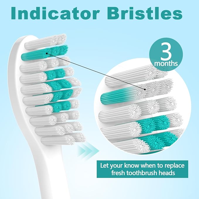 Aoremon Replacement Toothbrush Heads Compatible with Philips sonicare E-Series, 6 Pack Replacement Brush Heads Come with Caps
