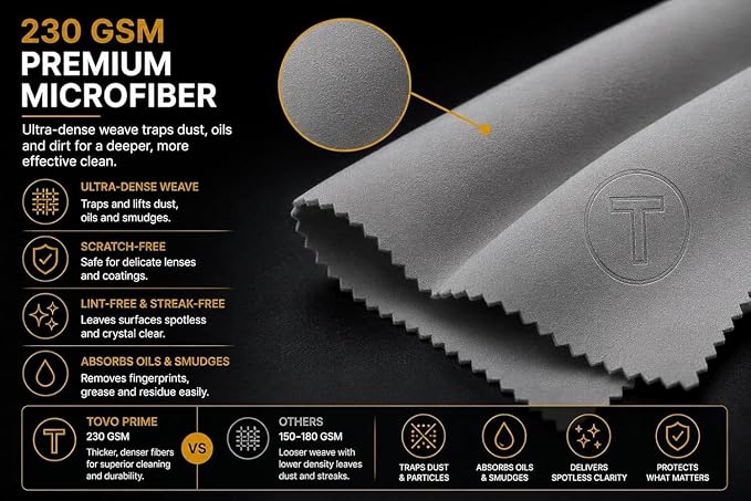 Microfiber Cleaning Cloth for Glasses & Camera – 230 GSM Ultra Soft Lens Cloth for Screens, Laptop & Tablet, Streak-Free, Lint-Free, Scratch-Safe (Multi Colours, 15x18 cm (6x7 inch))