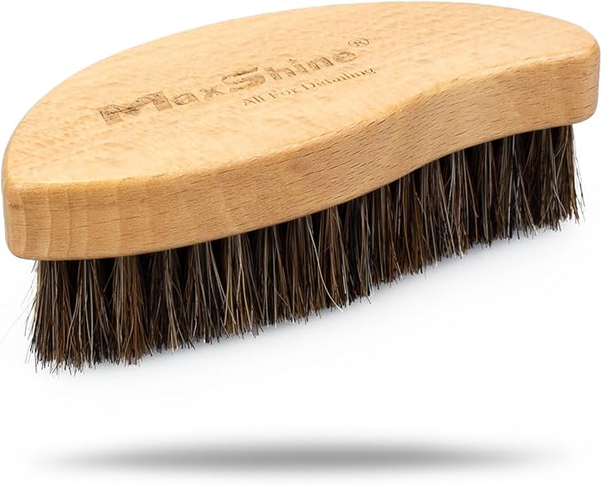 Maxshine Universal Ergonomic Interior Detailing Brush | Soft Horsehair & PP Bristles | Durable Car Cleaning Brush for Leather Seats, Upholstery, Dashboards & Interior Fabric Surfaces