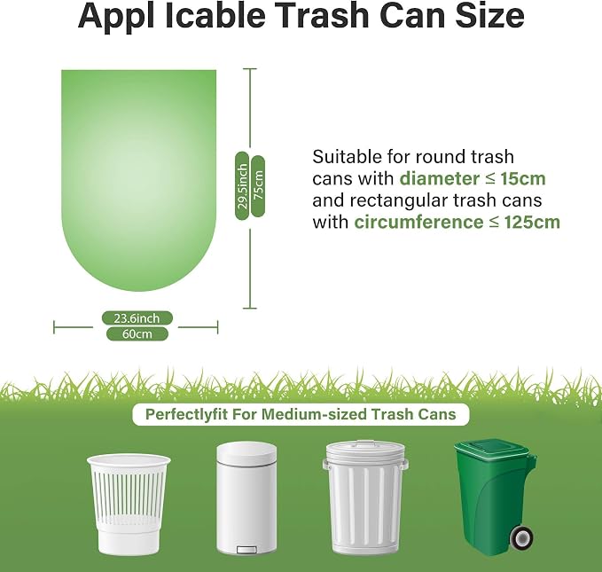 Compost Bags 13 Gallon, 50Liter Extra Thick 1.1 Mils Compostable Food scrap waste bags with US BPI ASTM D6400 and Europe OK Compost Home Certified
