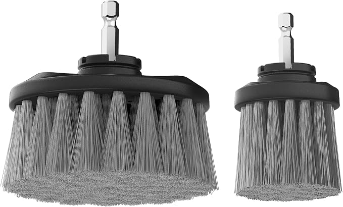 Dirt Devil Medium Bristle Cleaning Brush Set, Includes 2" & 3.5" Brushes | For Use on Showers, Porcelain and More, General-Purpose Cleaning, Scrubber Brush Drill Attachment for Cleaning