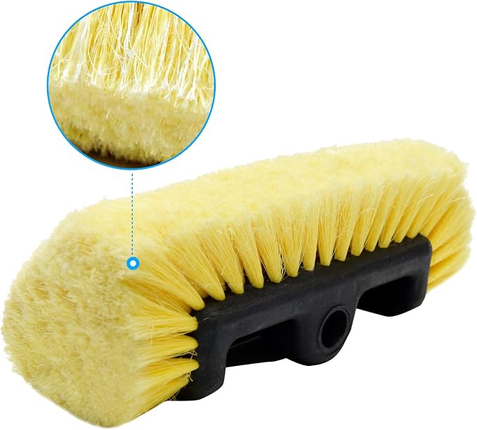 10" Car Wash Brush Head with Soft Bristle for Auto RV Truck Boat Camper Exterior Washing Cleaning, Yellow (1, 10" PRO MAX)