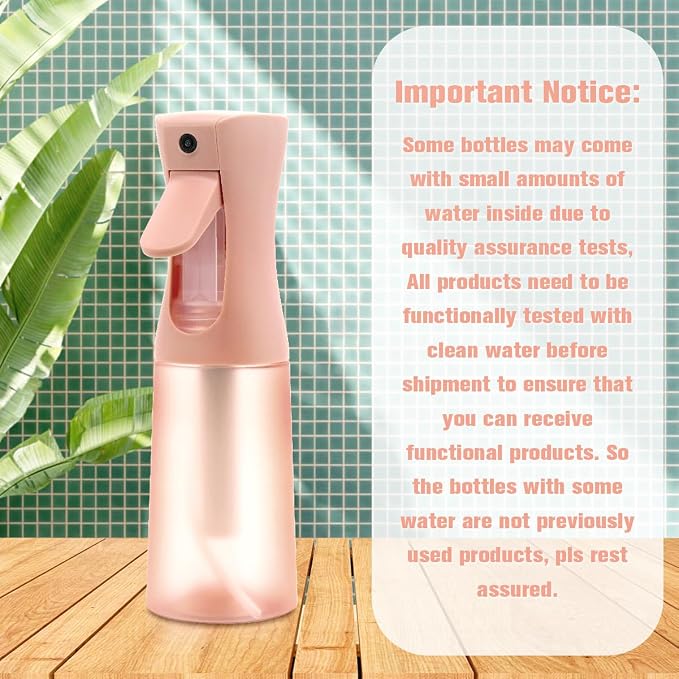 Hair Spray Bottle, Fine Mist Refillable Spray Container,Ultra-Fine Continuous Spray Bottle for Skincare, Plant Care, Pet Grooming, Cleaning