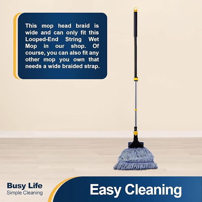 Yocada Looped-End String Wet Mop Head Refill Replacement | Heavy Duty Cotton Commercial Industrial Grade Floor Cleaning