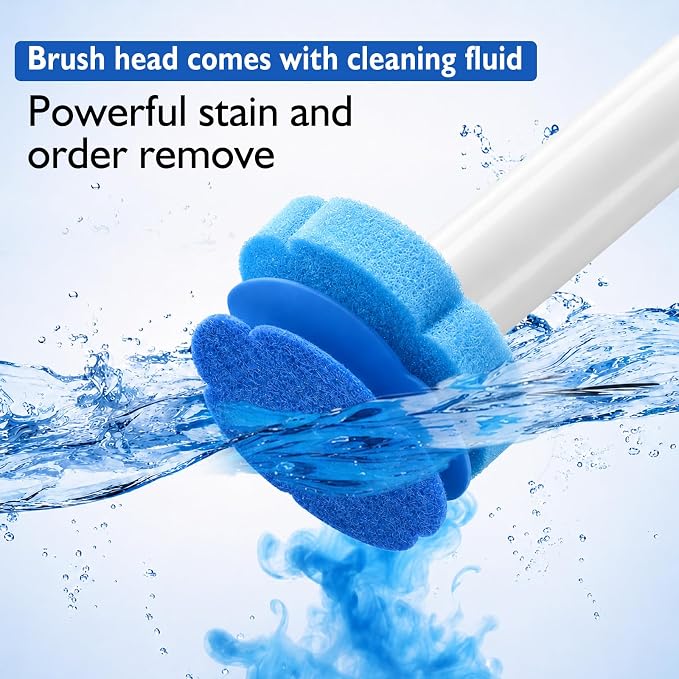 Disposable Toilet Brush-Toilet Bowl Cleaner Wand with 48 Refills | Wall Mounted Brush and Holder , Touch-Free for Deep Cleaning Bathroom