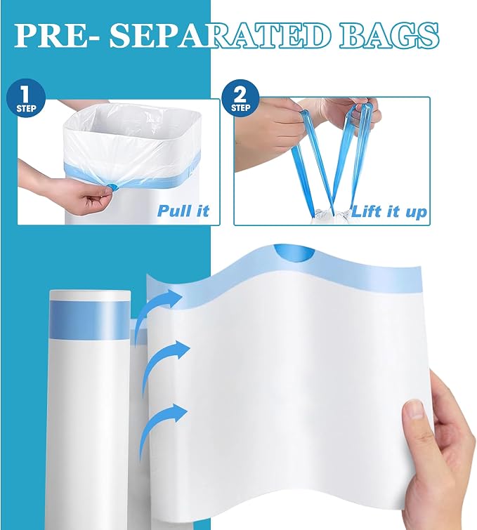 Charmount Small Trash Bags 4 Gallon-1000 Count Drawstring Mini Garbage Bags | Plastic Trash Can Liners for Bathroom Accessories, Bedroom, Dorm Room Essentials, Office