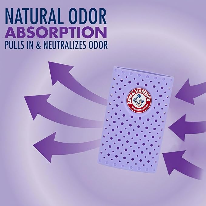 Arm & Hammer OdorBusterz ShelfMATE™, Lavender – Decorative Odor Absorber with Baking Soda for Small Spaces, Closets & Storage Areas
