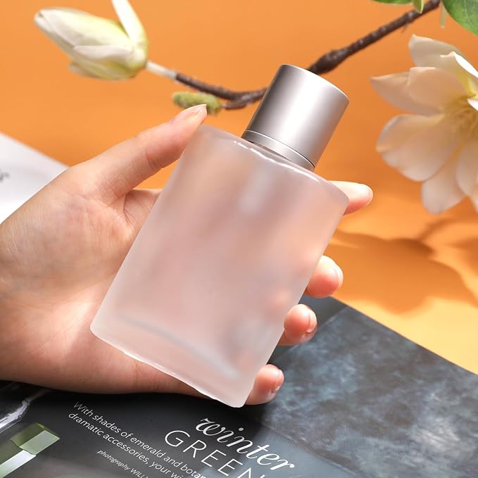 100ml/3.4 Oz Frosted Glass Perfume Spray Bottle Atomizer Empty | Refillable Perfume Cologne Bottle Fine Mist with 3 Kinds of Perfume Dispenser