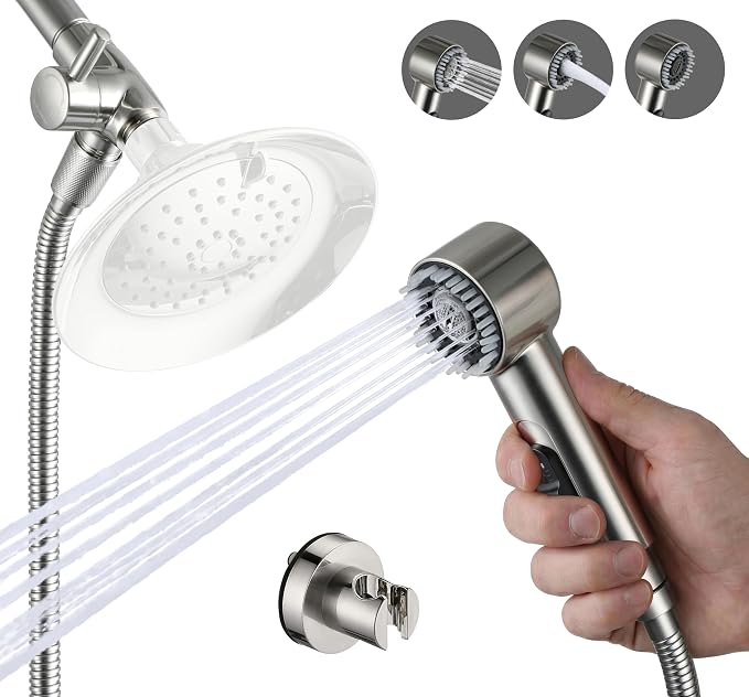 High Pressure3 Mode Dog Shower Attachment with ON/OFF Switch | With ON/OFF Switch, 100 Inches Extra Long Hose, Easy to Install, Indoor & Outdoor Use, No-Drill Hook Mount