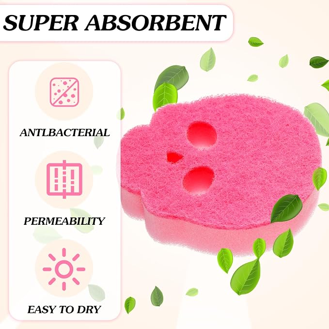Tioncy 12 Pack Halloween Skull Kitchen Sponges, Black, White, Pink | Dual Sided Scrubber, Gothic Halloween Decor, Reuseble Non Scratch Dishwashing, for Cookware Pot Boiler Pan Household