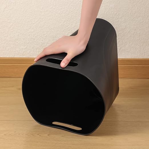 rejomiik Small Trash Can, 3.5 Gallon Slim Garbage Can Plastic Waste Basket with Handles Container Bin for Narrow Spaces Bathroom, Bedroom, Kitchen, Office at Home, Black | Plastic Waste Basket with Handles for Bathroom, Bedroom, Dorm, Kitchen, Office a...