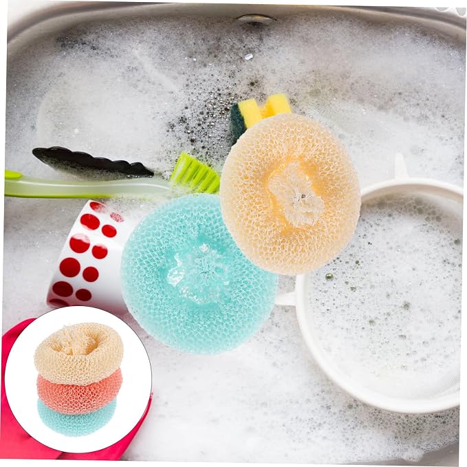 Veemoon 10pcs Non-Scratch Kitchen Dish Scrubbers Scouring Pads for Pots Pans Utensils Scratch-Resistant Plant Cleaning for Daily Dishwashing