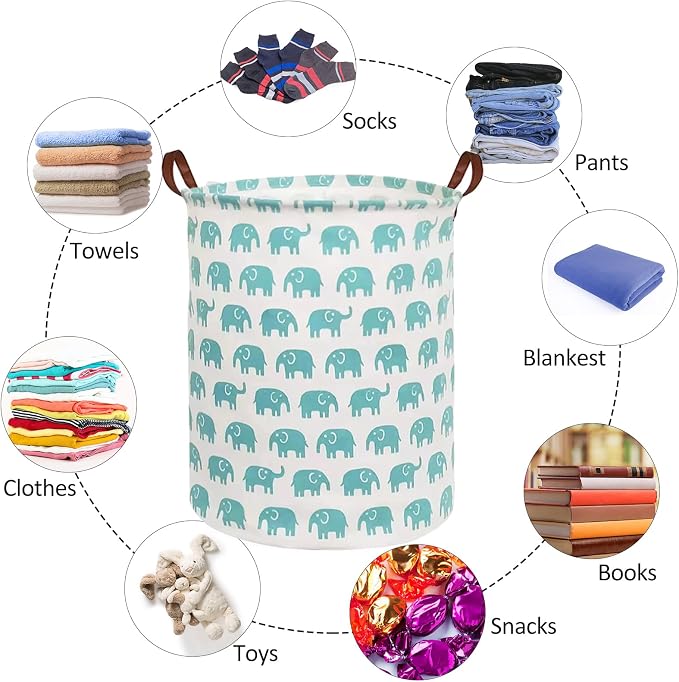Collapsible Laundry Basket in Bedroom Waterproof Laundry Hamper in Bathroom Large Laundry Bag in College Dormitory Cloakroom Livingroom Nursery Organizer Toy Bin