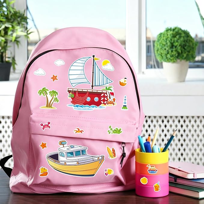 24 Sheets Cruise Make a Face Sticker, Make Your Own Cruise Stickers Mix and Match Stickers for Home School Classroom Crafts Activities Reward Birthday Party Favors