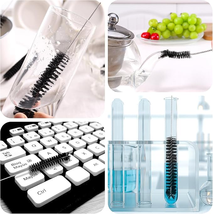Straw Cleaner Brush, 14PCS 8.3 Inch Nylon Tube Brush Set, Bottle Cleaning Brushes for Sippy Cup, Tumbler, Water Bottle, Tight Spaces
