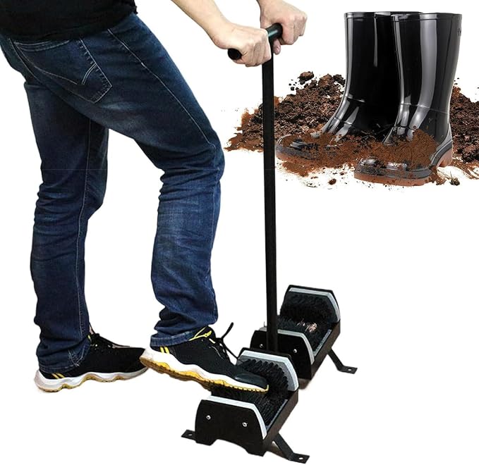 Boot Scrubber Heavy-Duty Outdoor Shoe Scraper Brush, Mud Cleaning Tool with Handle, Effective Mud Remover for Front Door Entry, Farmhouse Garden