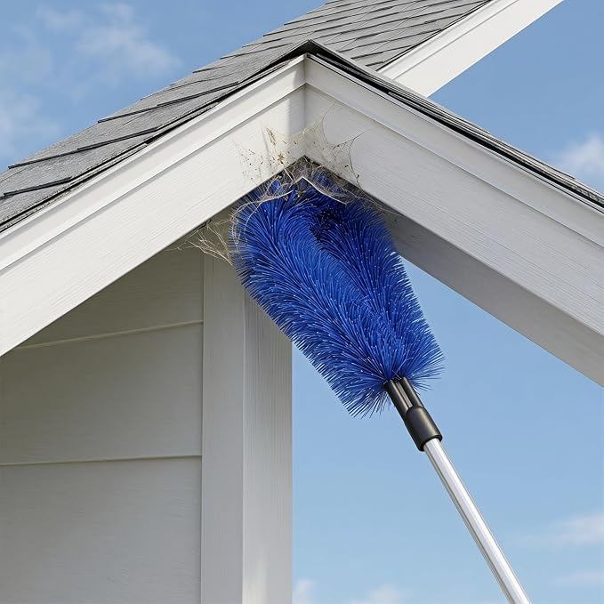 PartyKindom 2 PCS Angled Gutter Cleaning Brush Head Extension Pole Attachment for Roof Leaf Removal Outdoor Sweeper Window Dust Cleaner Tool House Eave Garage Debris Sweep Washer Accessory 11 inches
