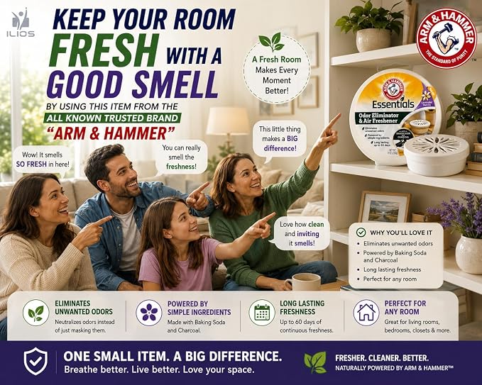 Arm and Hammer Air Freshener 2pk Bundle Lavender Vanilla & Linen Fresh 8oz | 2 pack Closet Air Freshener Essentials, Room and Closet Odor Absorber and Eliminator with Baking Soda and Activated Charcoal