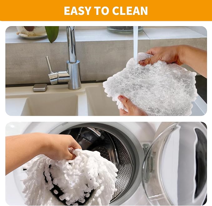 7 Pack Mop Replace Head for Ocedar Spin Mop Replacements Scrubber | Compatible O Cedar EasyWring 1-Tank System, Microfiber, Reusable, Machine Washable, for Deep Floor Cleaning, Easy to Replace