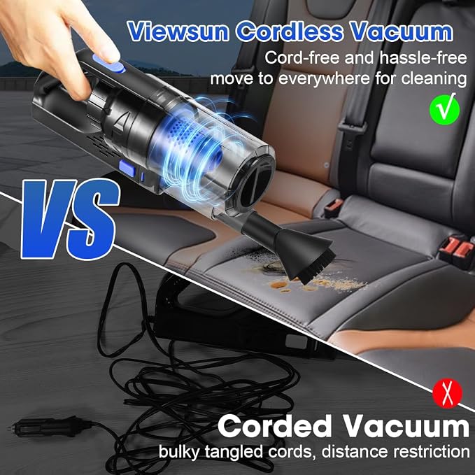 Car Cleaning Kit, Car Interior Detailing Kit with High Power Handheld Vacuum Cordless Rechargeable, Detailing Brush Set, Windshield Cleaner, Complete Auto Accessories for Men, Women Gift