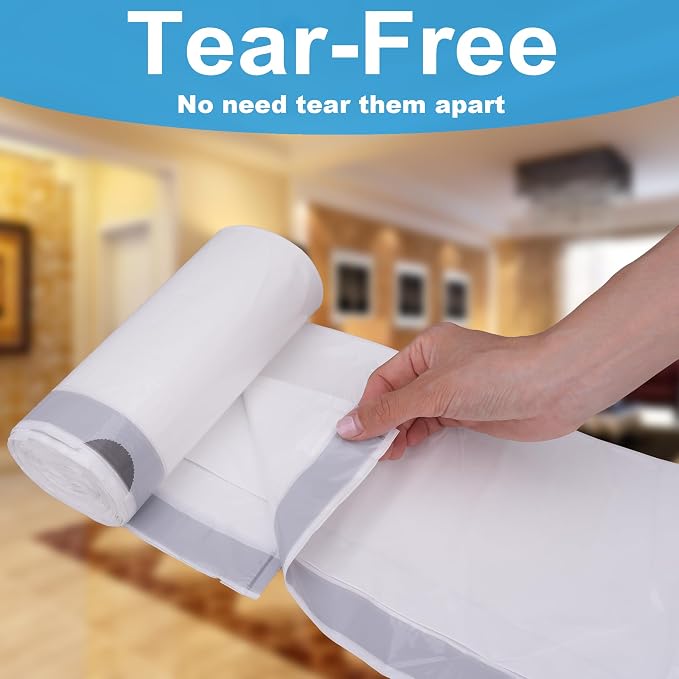33 Gallon Drawstring Trash Bags 50 CT Compatible with Brute 32 Gallon Can | 1.2 Mil THICK Heavy Duty Custom Fit 30 32 33 Gallon Round Trash Can Tear & Leak Resistant White Black Kit