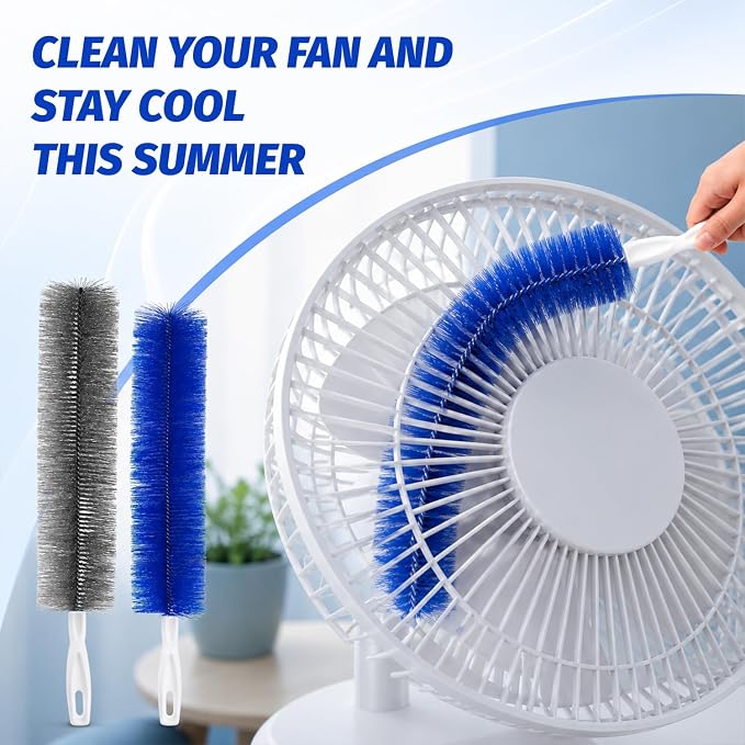 2Pcs Fan Cleaning Brush,Bendable Dust Collector,Car Dust Collectors,Ultra-Fine Fiber Brush Head,Suitable for Ceiling Fan Blades,Ventilation Openings,Curtains,Cars-Reusable Dust Collector