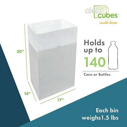Clean Cubes 30 Gallon Multi-Liner Pop-Up Trash Cans, 3-Pack (Gray) | 3 Stacked Liners Per Bin, 9 Uses Per Pack, Swap Liners Without Touching Trash, No Assembly, Designed to Be Seen, Not Hidden