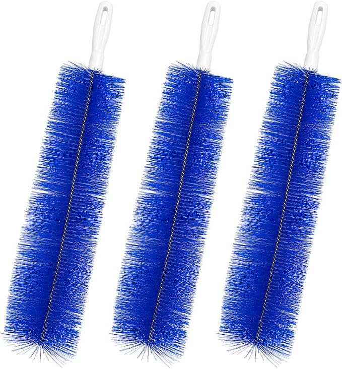 Bendable Microfiber Head, Fan Cleaner Brush, Reusable Fan Brush Cobweb Duster Microfiber Duster Ideal for Ceiling Duster, Household Duster Curtains，Fan Cleaner for Box Fan (Blue-3Pcs)
