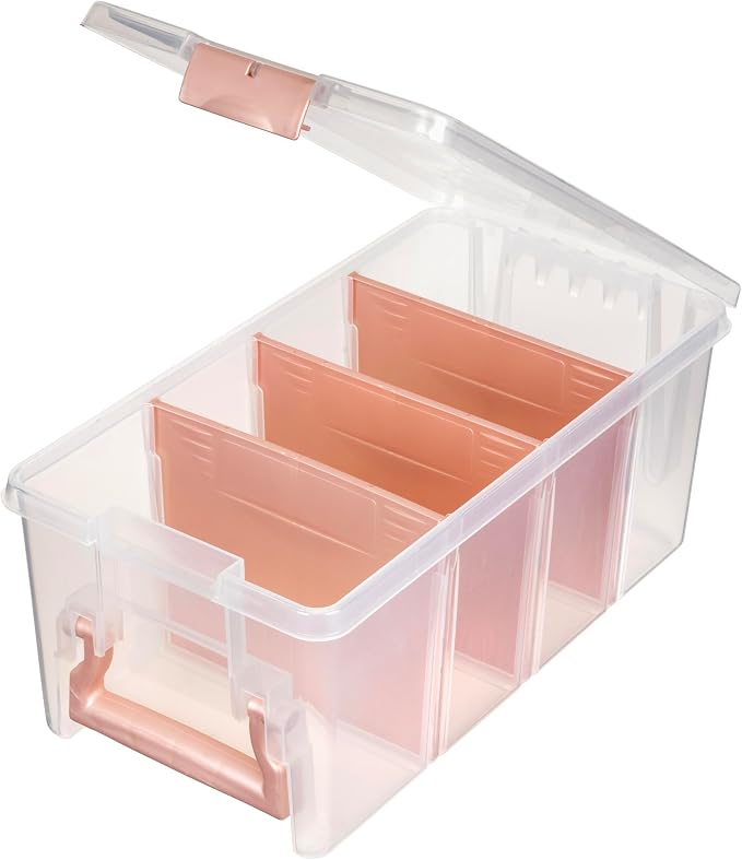 ArtBin Semi Satchel Portable Craft Organizer with 3 Dividers - Clear Plastic Storage Case for Art & Craft Supplies (Pack of 4)