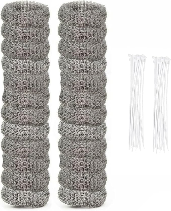 Stainless Steel Lint Traps for Washing Machine Drain Hose – Mesh Filter with Cable Ties for Laundry Sink and Drain Protection(24)