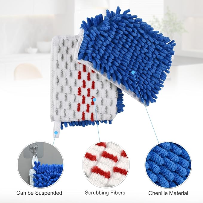 Microfiber Mops for Floor Cleaning, Flat Mop with 4 Reusable Pads and Extendable 58" Long Handle for O Cedar Dual-Action Microfiber Flip Mop , Dust Mop for Hardwood Floors, Wet & Dry Use Floor Clean