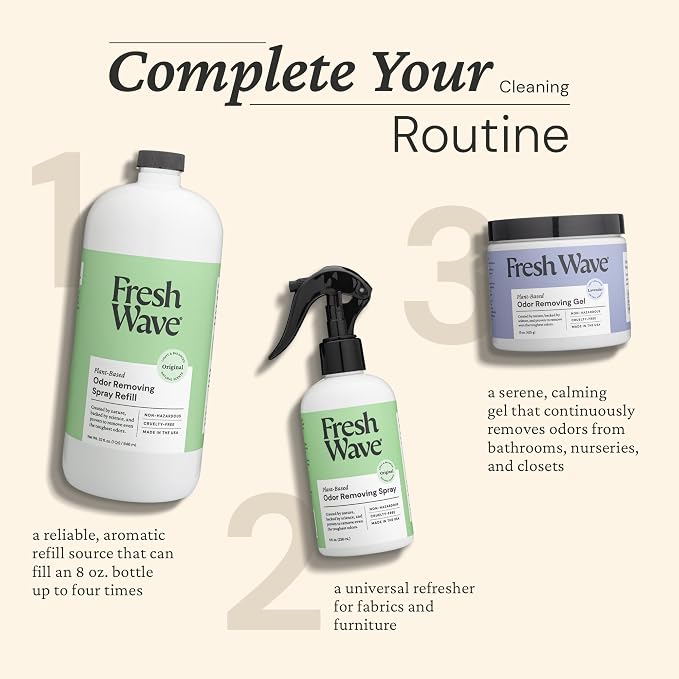 Fresh Wave Original Scent Odor Eliminator Spray & Air Freshener Refill, 32 fl. oz. (Pack of 2)