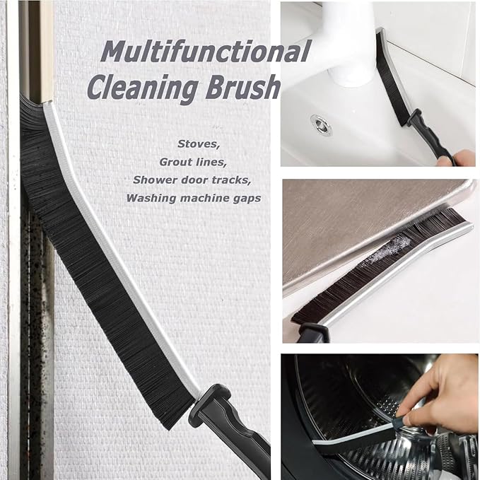 Crevice Cleaning Brush Set, Hard Bristle Gap Scrubber Tools for Bathroom Grout, Window Tracks & Shower Doors, Deep Cleaning Home Essentials & Practical Housewarming Gifts 12-Pack